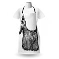 thumbnail image 3 of Scottie Dog Apron, Hand-drawn Brush Stroked Illustration of Scottish Terrier, Unisex Kitchen Bib with Adjustable Neck for Cooking Gardening, Adult Size, Charcoal Grey and White, by Ambesonne, 3 of 4
