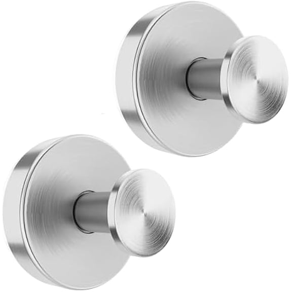 Suction Cup Hooks for Glass Window,Removable Shower Hooks for Inside Shower,Metal Towel Hooks for Bathrooms,2 Pack(Silver) - Heavy Duty Wall Hangers Without Nails Self-Adhesive Traceles