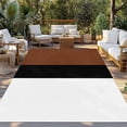 thumbnail image 2 of Outdoor Rug 4x6 Feet, Brown Black White Boho Entryway Rugs Floor Mats, Washable Runner Rug Non Slip, Modern Striped Art Indoor Outside Rugs for Patios/Porch/Camping, 2 of 9