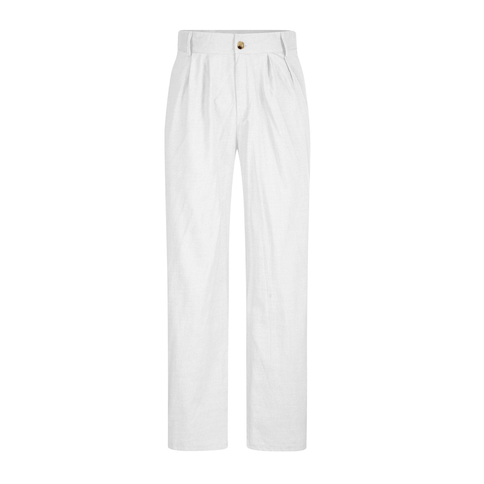 Moxiu Baggy Men Business Casual Dress Pants Button Wide Leg Open