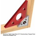 thumbnail image 3 of Regla de ángulo de aleación de aluminio de 45 grados, regla triangular métrica en pulgadas, herramienta de diseño cuadrado, herramienta multifunción cuadrada de carpintero para taller de carpintería, 3 of 5