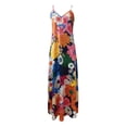 thumbnail image 2 of OYYN Women's A-Line Floral V-Neck Spaghetti Straps Sleeveless Maxi Dress, 2 of 3