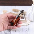 thumbnail image 2 of LNKOO Wooden Miniature Violin Mini Dollhouse Musical Instrument Model Decor Bow Stand, Best Gift for Kids, Teacher, Friends-4cm, 2 of 7