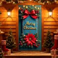 thumbnail image 2 of Ouuluon Festive Christmas Door Cover, 35X71 inch Curtain for Door Wall Holiday Party Decoration, 2 of 7
