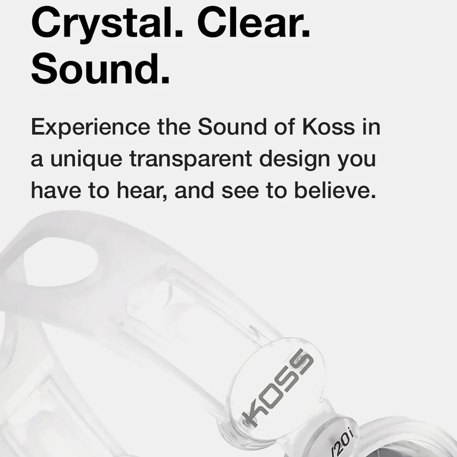 Koss CL-20i Full-Size On-Ear Headphones with In-Line Microphone and Remote, Retro Style, Clear, 197823