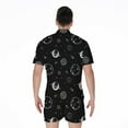 thumbnail image 2 of Black And White Planets Pattern Short Sleeve Men'S Rompers Casual Summer Jumpsuits Outfit, 2 of 4