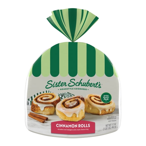 Sister Schubert's Ready-to-Bake Cinnamon Rolls with Cream Cheese Icing, 17 oz, 8 Ct