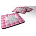thumbnail image 1 of ""Caroline's Treasures Juego de 4 posavasos de espuma con diseño de cuadros color rosa y elefante, 3,5 multicolor"", 1 of 1
