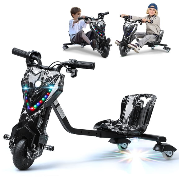 Yedigre Electric Drift Trike for Kids – Adjustable Seat, 360° Drift, 9 mph, 12V Battery