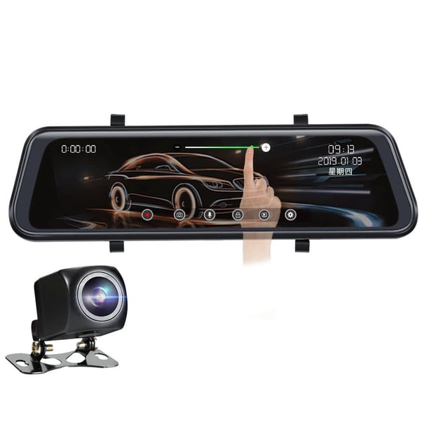 Feiniao Dashcam con Espejo de 12" 2K, Retrovisor con Cámara de Gran Angular 170°, 1440P Grabadora de Cámara para Auto, Cámara de Salpicadero Automática Doble Lente, Grabación en Bucle, Visión Nocturna