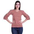 thumbnail image 1 of Moomaya Printed Ruffle Shirt Women Party Top Short T-Shirt Top Summer Clothing, 1 of 4