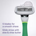thumbnail image 2 of Flamingo Women's Razor Shaving Set with Razor Handle and 5-Blade Razor Cartridges, Matcha, 4 Piece, 2 of 9