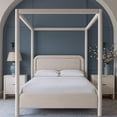thumbnail image 2 of Meridian Furniture Salina Beige Linen Textured Fabric Upholstered Full Bed, 2 of 11