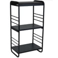thumbnail image 1 of Sunnydaze Indoor/Outdoor Iron and Steel Modern Rounded Edge Fire Pit or Fireplace Firewood Log Rack Storage -36" - Black, 1 of 7