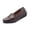 Coffee, variant on Women's Fashionable Casual Wear Versatile Plus-Size Loafers Round Toe Low-Heeled Flat Shoes Dark Blue 7.5