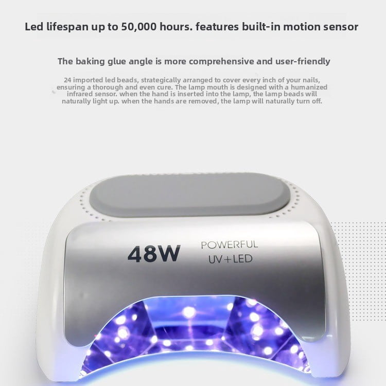 48W UV LED Nail Lamp - Auto Sensor Manicure Dryer for Gel & Regular Polish, Dual Use Curing Light with Fast Drying, Home & Salon Nail Art Machine