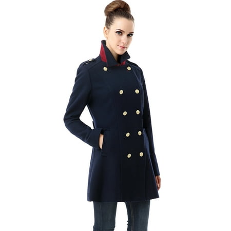 BGSD Womens Victoria Wool Blend Fitted Military Melton