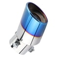 thumbnail image 3 of Tubo De Escape Curvo De Coche Universal De Acero Inoxidable Azul Cromado Silenciador Trasero Punta Garganta Trasera Noticed VI003574-00, 3 of 7