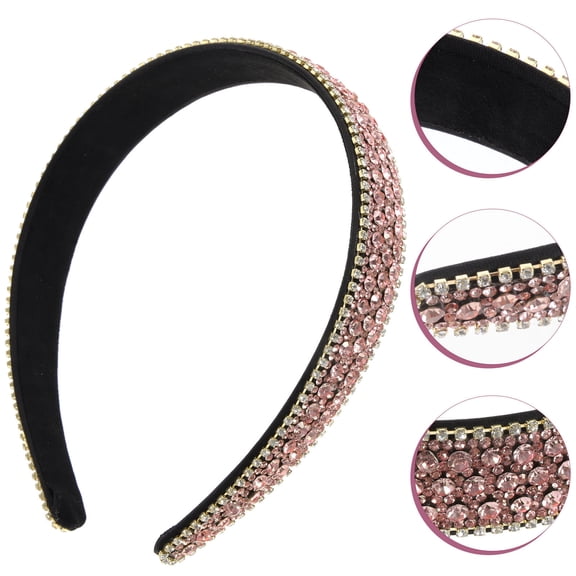 LOLIPPYY Glitter Rhinestone Headbands Fixing Round Elegant 1Pack