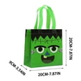 thumbnail image 3 of Halloween Treat Bags,Reusable Goodie Gift Bags With Handles For Trick Or Treat Candy And Party Favors,Character Print Tote Bags For Classroom Costume Party October Holiday Supplies And Decor(green), 3 of 6