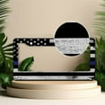 thumbnail image 2 of 1 Pcs Thin Blue Line American Flag License Plate Frame License Plate Frame,License Plate Cover for Car Decorative Parts,Aluminum License Plate Bracket Holder Rust-Proof for US Standard Car, 2 of 8