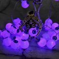 thumbnail image 3 of Halloween Decorations String Lights, 30 LED Waterproof Cute Eyeball LED Holiday Lights for Outdoor Decor, 8 Modes Steady/Flickering Lights (Purple) - Purple, 3 of 7