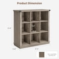thumbnail image 2 of 9 Cube Farmhouse Bookshelf, 3 Tier Wood Storage Organizer, Rustic Minimalist Floor Display Cabinet for Living Room, Bedroom, Home Office, Grey, 2 of 9