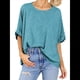 thumbnail image 2 of Camiseta Holgada Informal de Verano de Corta para Mujer. Azul y Verde XXL, 2 of 8