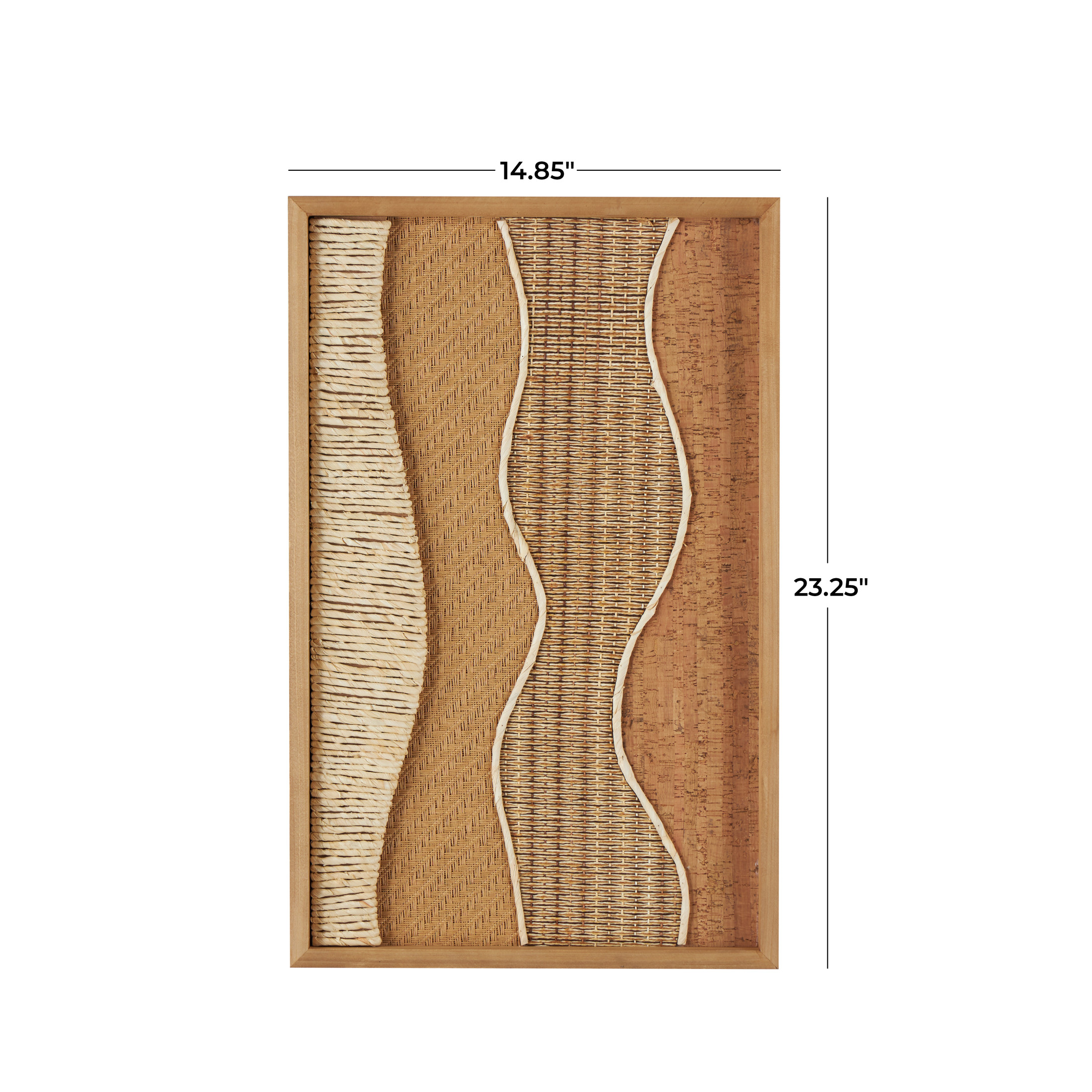 DecMode Brown Wood Handmade Mixed Media Abstract Wall Decor with Textures and Patterns