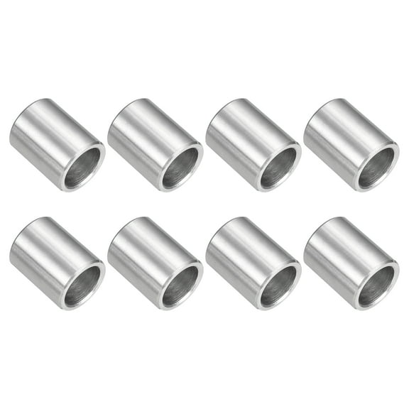8Pcs Stainless Steel Spacer 5/8" OD x 1/2" ID x 7/8" Length(16x12x22mm) Screw Standoff Bushing Plain Finish Unthreaded Round Metal Spacer for M12 Screws Bolts and Rods, Silver