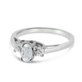 thumbnail image 3 of 10k White Gold Oval White Topaz And Diamond Ring, 3 of 5