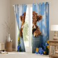 thumbnail image 3 of Castle Fairy Kids Teens Adults Highland Cow Black Out Curtains,Chic Floral Flowers Curtains Pack of 2 (42x63 Each),Rustic Vintage Farmhouse Animal Bedroom Curtains,Lightweight Room Decor, 3 of 6