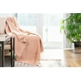 thumbnail image 2 of Fabstyles Herringbone Stripe Cotton Throw with Fringe, Lightweight Breathable Throw Blanket, 2 of 3