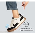 thumbnail image 3 of LUCKY STEP Comfort Retro Color Blocked Sneakers Fashion Casual Shoes,Beige&Black,Womens, 3 of 9