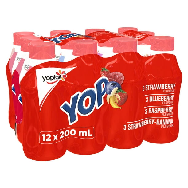 Yogourt à boire Fraises/bleuets/framboises/bleuets/fraises-bananes Yop par Yoplait