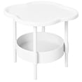 thumbnail image 2 of Souew 2-Tier Plastic Side Table, 16.5In Small End Table With Removable Tray, Compact Space Saving Nightstand, Easy Assemble For Living Room Bedroom Balcony Indoor Outdoor Use(White), 2 of 5