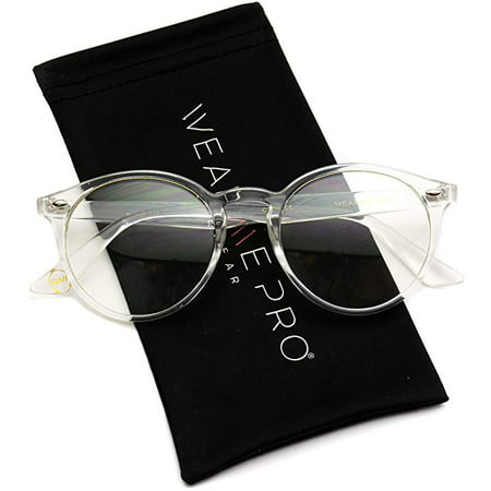 WearMe Pro - Transparent Clear Frame Round Unisex Glasses - Prescription