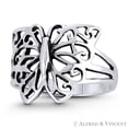thumbnail image 1 of Butterfly Spirit Animal Charm Rebirth & Resurrection Totem Ring in Oxidized .925 Sterling Silver, 1 of 1