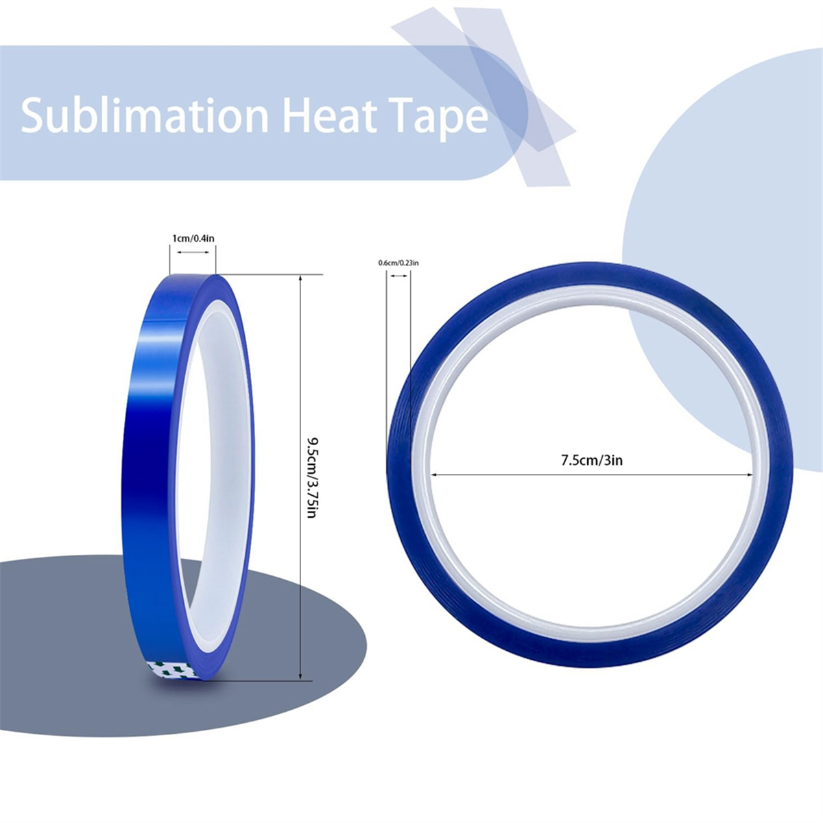 30 Rolls Sublimation Heat Tape,Heat Transfer Tape for Sublimation Glass Cup Mug Fabric Heat Press Tape,10mm X 33m(108ft)