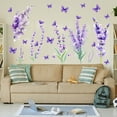 thumbnail image 4 of LMTODLFG 3D Flowers Wall Decals Purple Lavender Wall Stickers Flower Plant Butterfly Decoration DIY Removable Garden Lavender Floral Wall Art Decor for Kids Girls Bedroom Living Room Nursery Office, 4 of 6