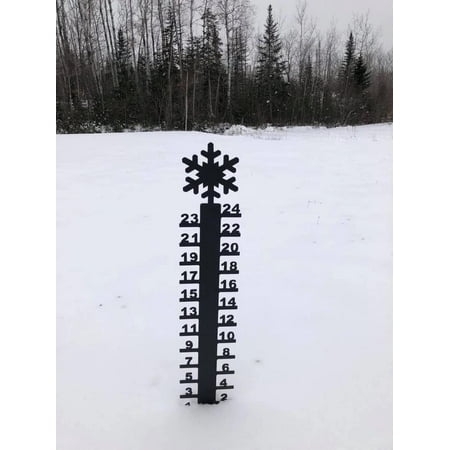 

Snowflake Snow Meter Snowmobile Snow Meter Metal Snow Measuring Ruler Outdoor Garden Decoration