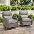 thumbnail image 3 of Gymojoy High Back Patio Swivel Rocking Patio Chairs, 2 PCS Wicker Outdoor Glider Chair with 6-inch Thick Cushion for Yard in Gray, 3 of 9