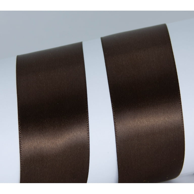 Offray Ribbon, Brown 1 1/2 inch Single Face Satin Polyester Ribbon, 12 feet  