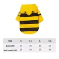 thumbnail image 3 of Halloween Bee for Small Dogs and Cats, Classic Hoodie with Antennae and Pompom, Bumblebee Striped Style, 3 of 7