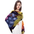 thumbnail image 4 of Thanksgiving Grapes Translucent Chiffon Yarn Silk Scarf - Light Breathable Material - 180*73 Size - Elegant and Stylish Accessory for Women, 4 of 6