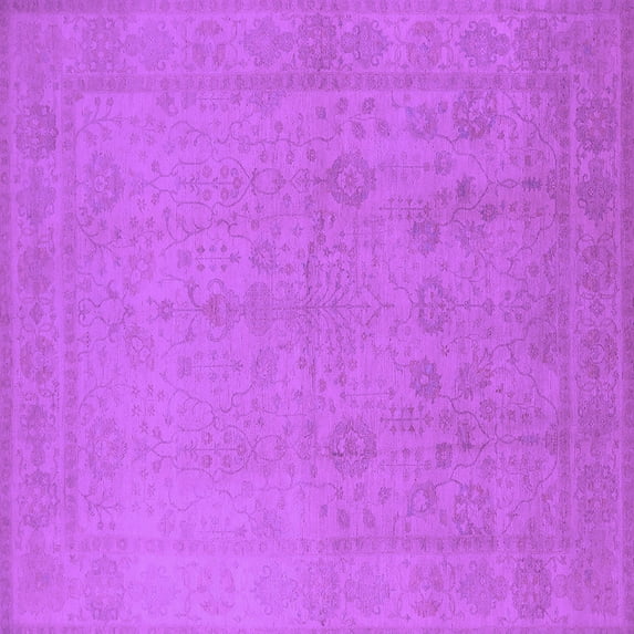 Ahgly Company Indoor Square Oriental Purple Traditional Area Rugs, 5' Square