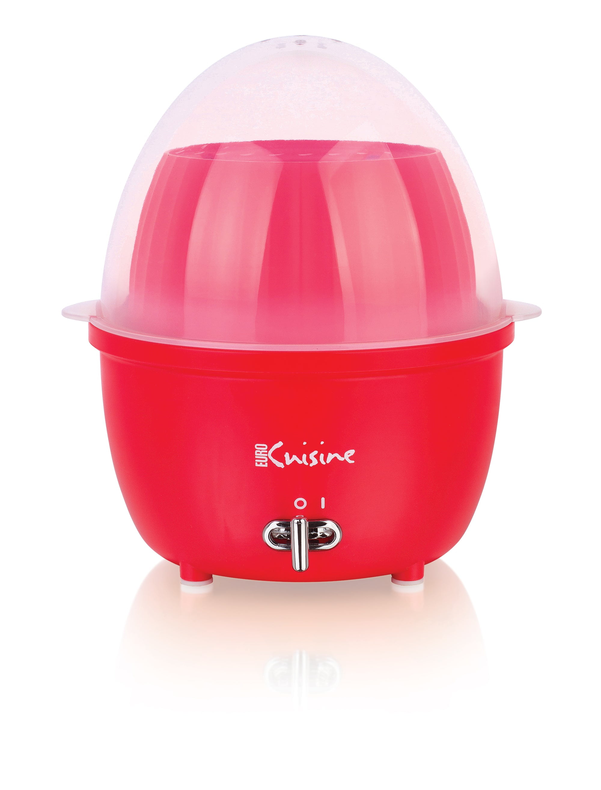 Euro Cuisine Electric Egg Cooker & Food Steamer with Auto Shut Off Red (MSCX26RD)