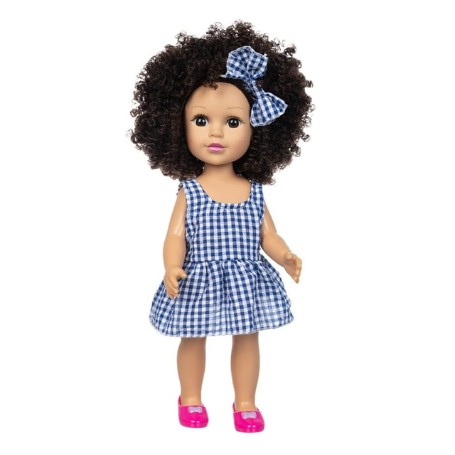 Poupée Mignonne aux Cheveux Bouclés Simulation Poupée aux Cheveux Bouclés Mignonne Jouet Bébé 35CM