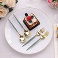 thumbnail image 3 of BalsaCircle 24 Metallic Gold Dusty Sage Green Disposable 6" Premium Plastic Cutlery Spoons Forks Set Party Events Tableware Decorations, 3 of 8