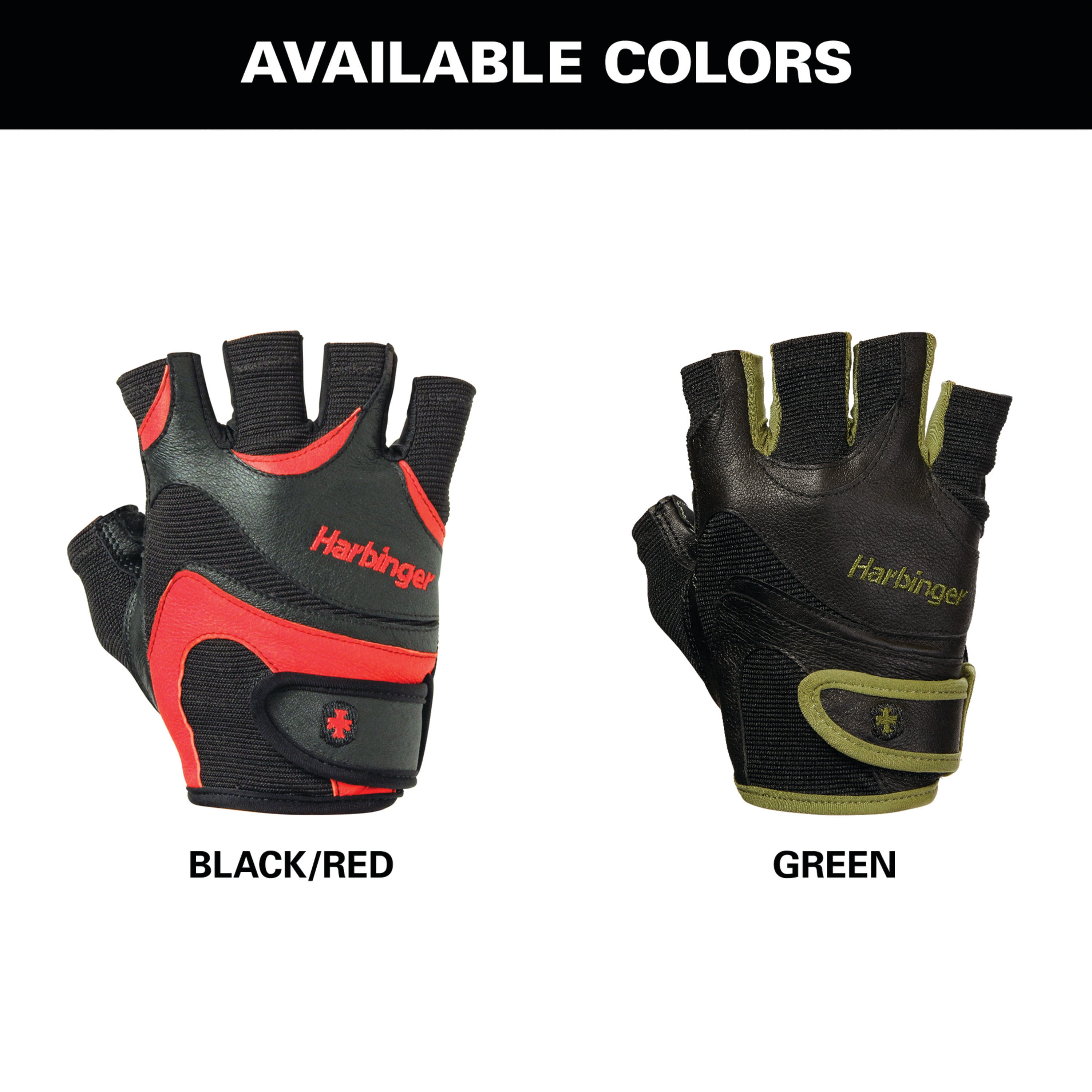 Harbinger FlexFit Non-Wristwrap Weightlifting Gloves with Flexible Cushioned Leather Palm (Pair), Red/Black, XX-Large